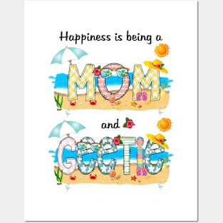 Happiness Is Being A Mom And Geetie Summer Beach Happy Mother's Day Posters and Art